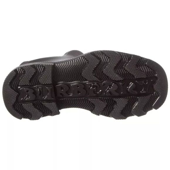 Burberry Marsh Rubber Short Rain Boots Women's NEW IN BOX 8 Black Slip On $820 - Picture 3 of 9